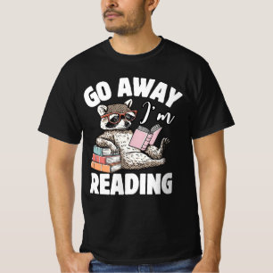 mapache leyendo arte libresco adorable camiseta