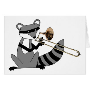 Mapache que juega el Trombone