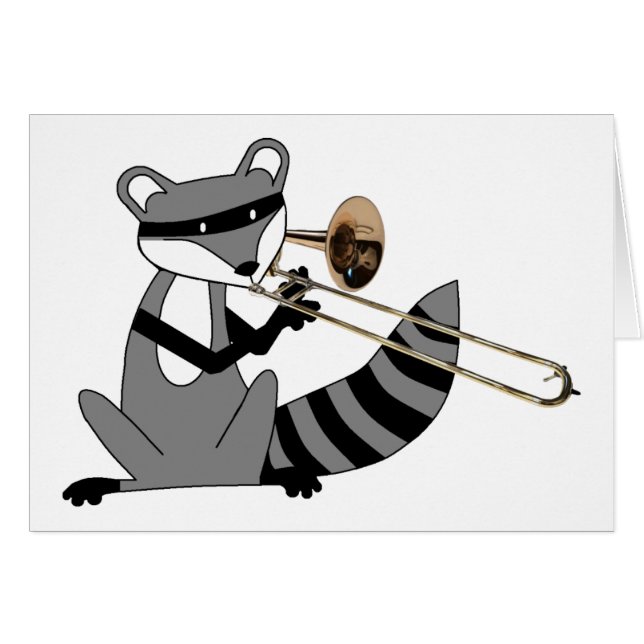 Mapache que juega el Trombone (Anverso (Horizontal))