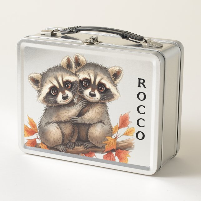 Mapaches de bosque que se abrazan (Anverso)