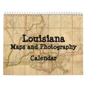 Mapas de Luisiana y calendario de la fotografía