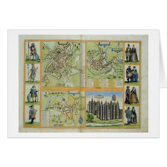 Mapas de York, de Shrewsbury, de Lancaster, y de (Anverso (Horizontal))