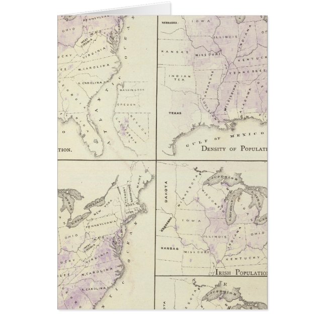 Mapas del censo de los Estados Unidos de 1870 (Frente)