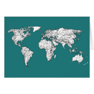 Mapas del mundo en turquesa