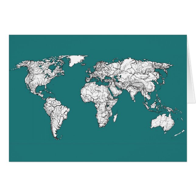 Mapas del mundo en turquesa (Anverso (Horizontal))