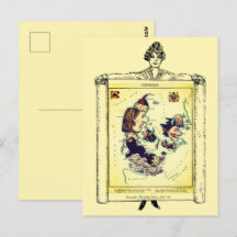Mapas ilustrados de arte de Dinamarca Tarjeta post