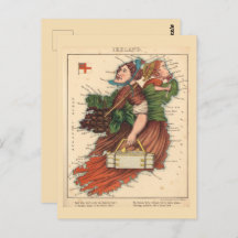 Mapas ilustrativos de Irlanda Postal de época