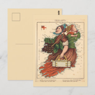 Mapas ilustrativos de Irlanda Postal de época