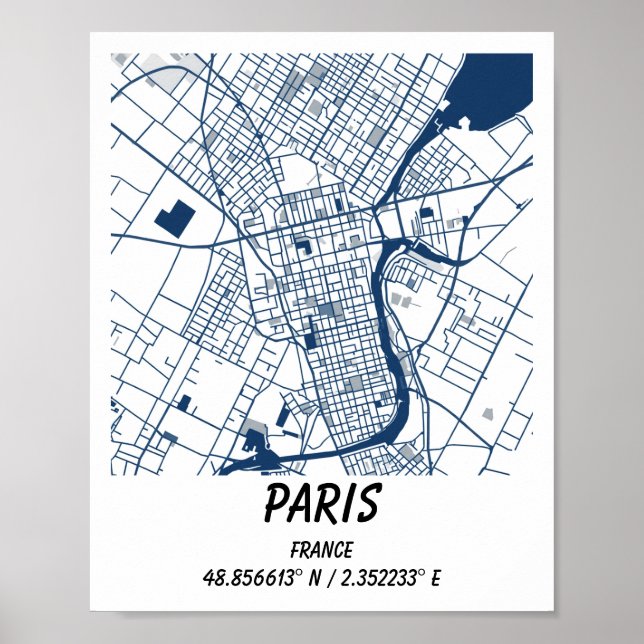 Mapas personalizados, impresiones de mapas de ciud (Frente)