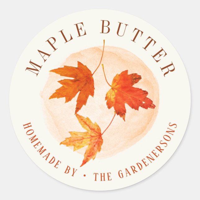 Maple Butter Classic Round Pegatina (Anverso)