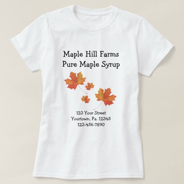 Maple deja una camiseta comercial Personalizado (Diseño del anverso)