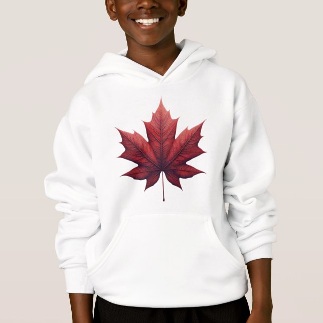 Maple Leaf Kids Hoodie, Apparel, Fall Clothing (Anverso)