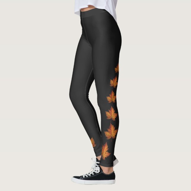 Maple Leaf Leggings Leggings Personalizadas Canadá (Izquierda)