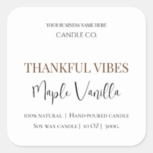 Maple Vainilla Etiqueta de Vela de Soja Elegante