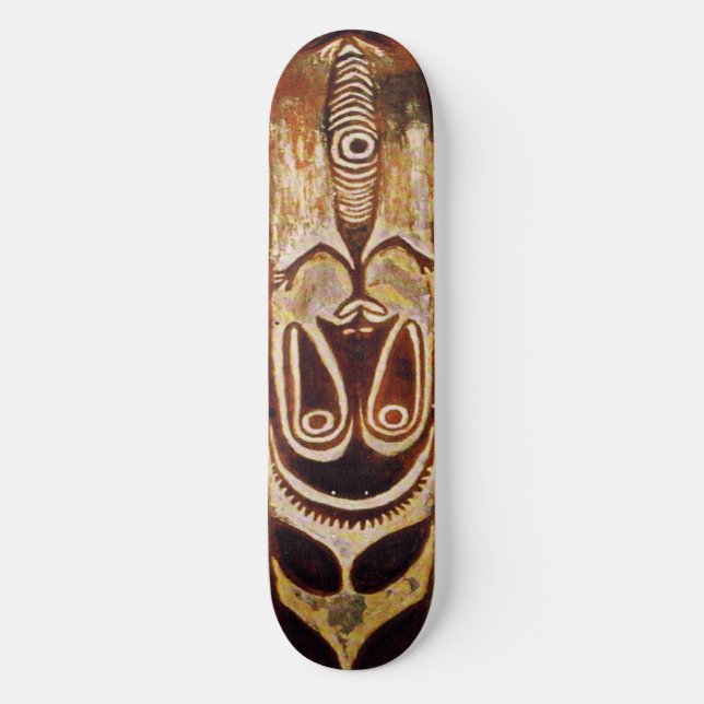 Maqueta de skateboard con escudo tribal Maorí (Anverso)