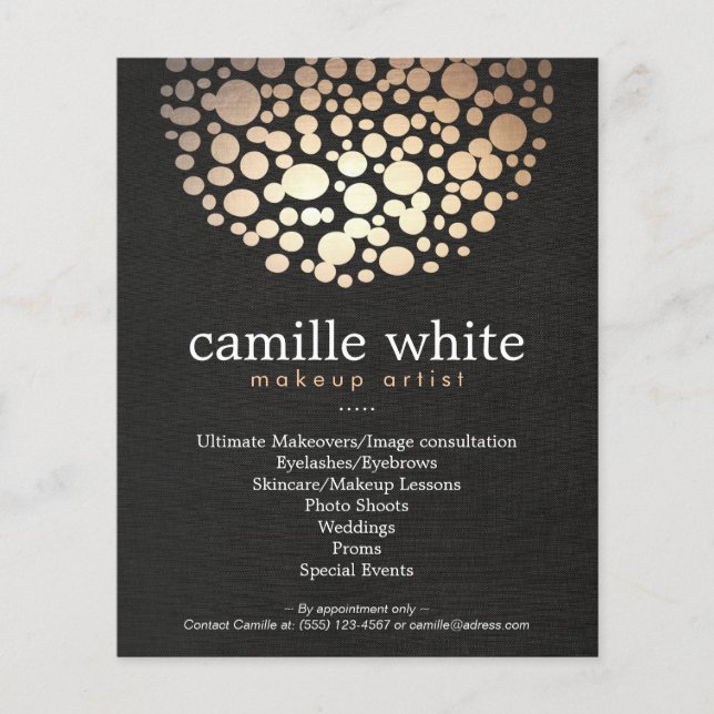 Maquillaje Artista Oro Círculos de Belleza Menú Sa (Frente)