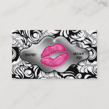 Maquillaje Artista Tarjetas de Negocio Leaf Lips S