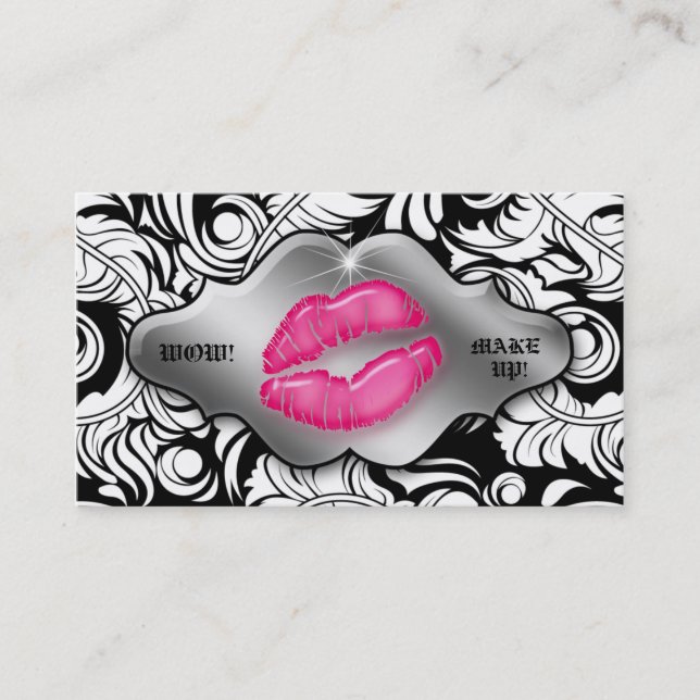 Maquillaje Artista Tarjetas de Negocio Leaf Lips S (Anverso)