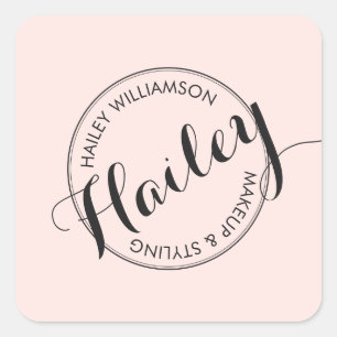 Maquillaje con logotipo de sello de círculo vintag