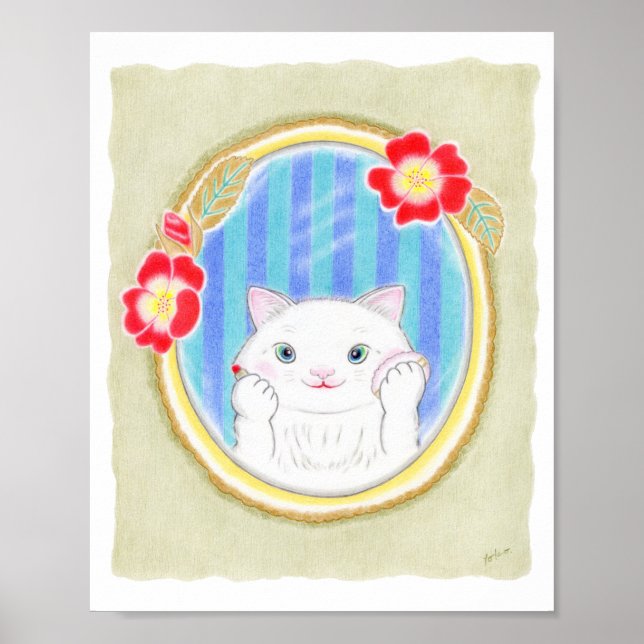 Maquillaje de Gatito Blanco Adorable Arte para Niñ (Frente)
