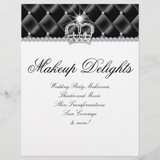 Maquillaje Flyer Salón de pelo Diamantes satinos B (Frente)