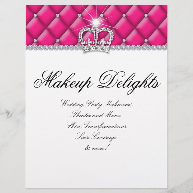 Maquillaje Flyer Salón de pelo Diamantes satinos B (Frente)