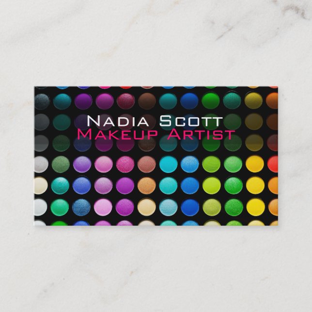 Maquillaje Paleta de Artistas Tarjeta de Negocios  (Anverso)