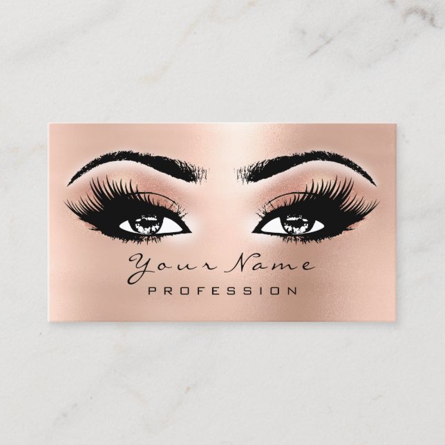 Maquillaje Peach de la tarjeta de cita con ojos de (Anverso)