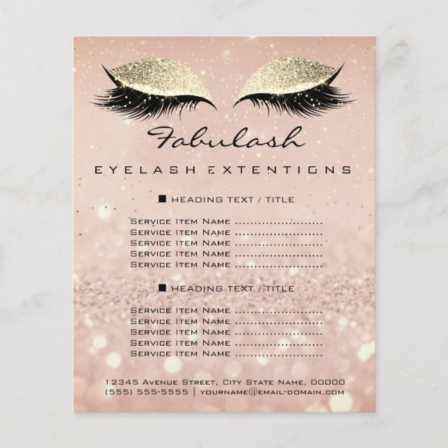 Maquillaje Salón de belleza Purpurina Volante Oro  (Frente)