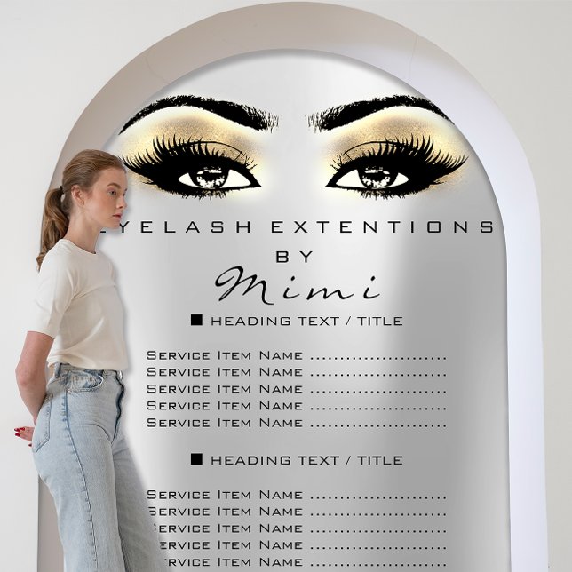 Máquina Artista Salón De Belleza Lash Volante Plat (Makeup Artist Beauty Salon Lash Flyer Silver Gold)