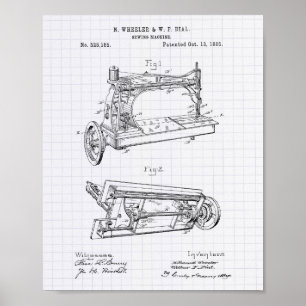 Máquina de coser 1885 Arte de patentes - Peper en 