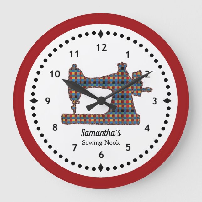 Máquina de coser de Tapiz trenzado grande reloj (Anverso)