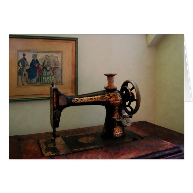 Máquina de coser y litografía (Anverso (Horizontal))