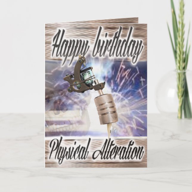 Máquina de tatuajes de tarjetas de cumpleaños (Anverso)