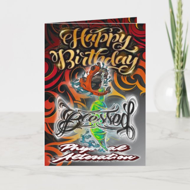 Máquina de tatuajes de tarjetas de cumpleaños (Anverso)