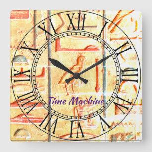 Máquina de tiempo egipcia, reloj de pared acrílico