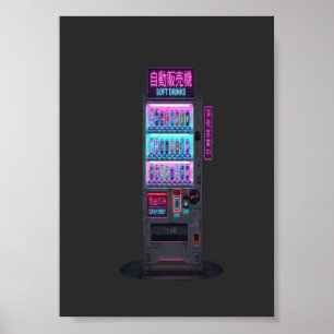 Máquina Expendedora Japonesa Arte Pixel Cyberpunk