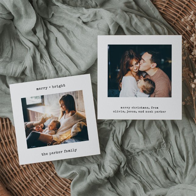 Máquina minimalista | Feliz Navidad Dos Fotos (A two photo version of our holiday Minimalist Typewriter card)