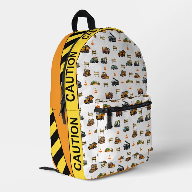 Maquinaria de construcción  mochila impresa (Esquina izquierda trasera)