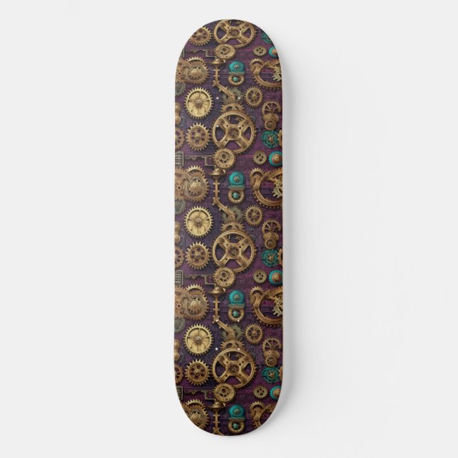 Maquinaria Steampunk Skateboard (Anverso)
