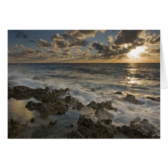 Mar Caribe, Islas Caimán.  Olas rompientes 2 (Anverso (Horizontal))