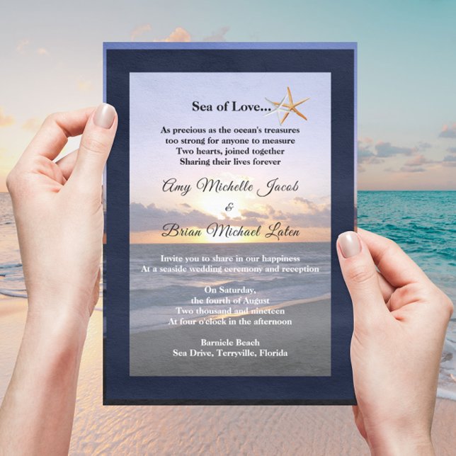 Mar de Amor | Invitación a Boda de Starfish Beach  (Subido por el creador)