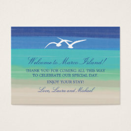 Mar de arena y gaviotas | Etiqueta de favor de bod