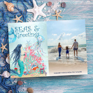 Mar & Felicitaciones Sirena Árbol de Navidad