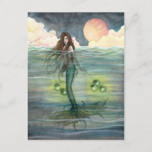 "Mar Iluminado" Tarjeta Postal de Sirena