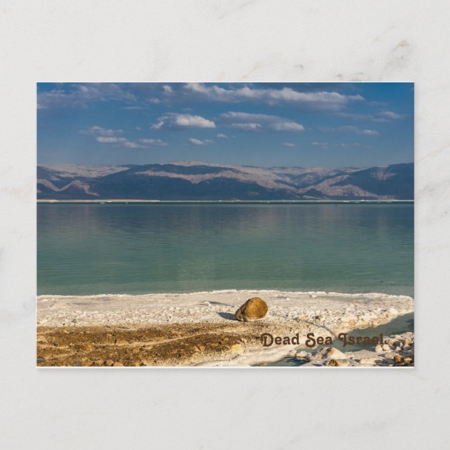 Mar Muerto, tarjeta postal de vacaciones de Israel (Anverso)