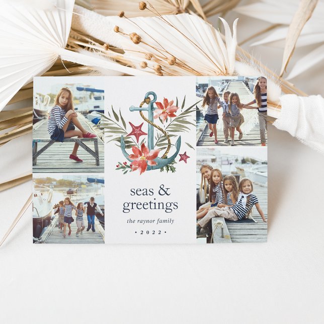 Mar | Tarjeta de Collage de fotos de vacaciones co (Subido por el creador)