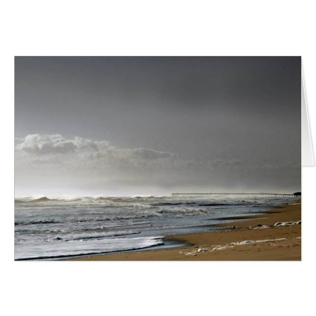Mar tormentoso, muelle lejano (Anverso (Horizontal))