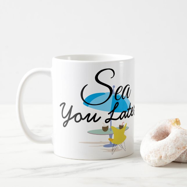 Mar usted taza de café posterior (Con donut)