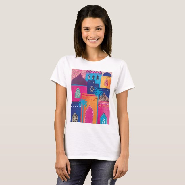 marakech hermosa ciudad marroquí pintar camiseta (Anverso completo)